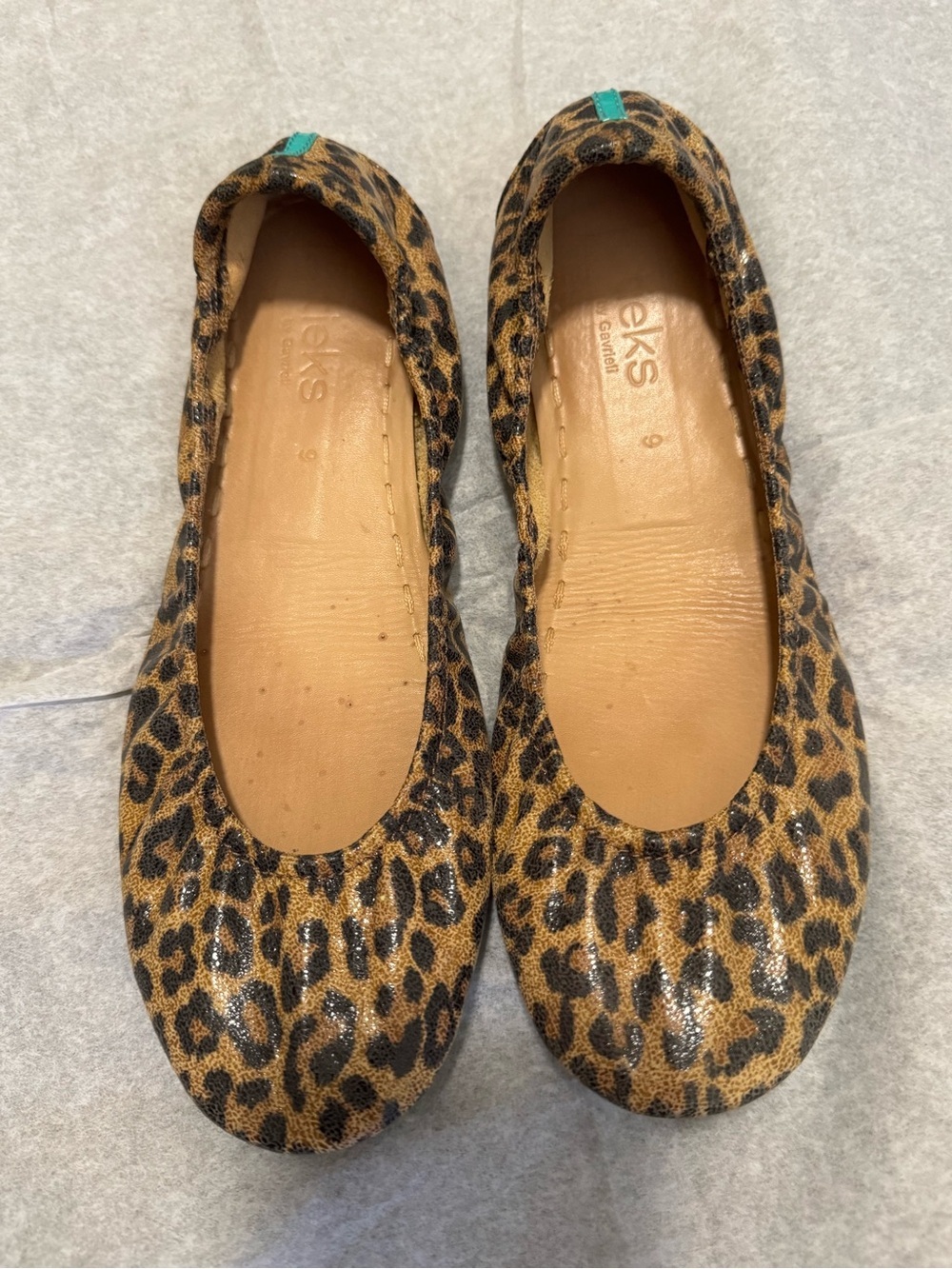Tieks Leopard Print Italian Leather Ballet Flats | Size 9